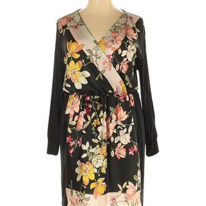HP 🎉 Oasis Long Sleeve Black Floral Dress xxl